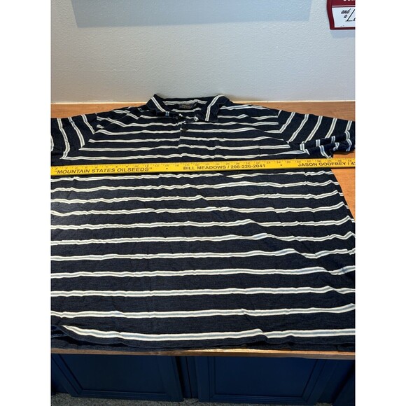 Polo Ralph Lauren Men's Big Tall 4XB Soft Touch Polo Shirt Blue Stripe Pony - Picture 6 of 7